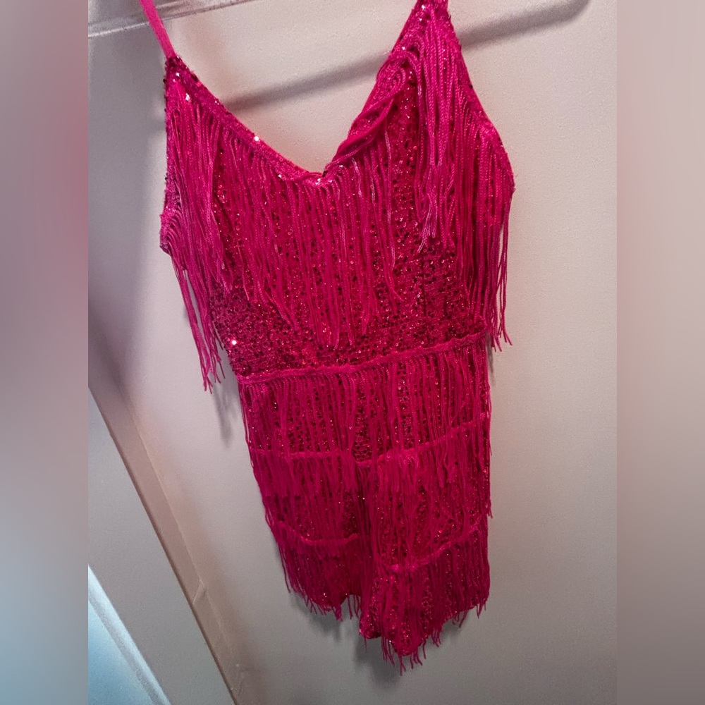 Vibrant Pink Fringe Dress
